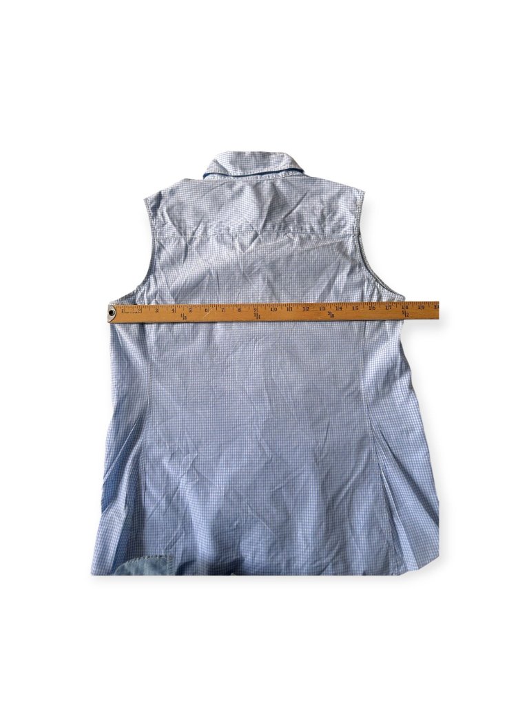 Muji Gingham Check Sleeveless Cotton Shirt, Size L — image 7 of 7